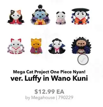 GameStop Megahouse Mega Cat Project One Piece Nyan! ver. Luffy in Wano Kuni offer
