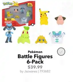 GameStop Jazwares Pokémon Battle Figures 6-Pack offer