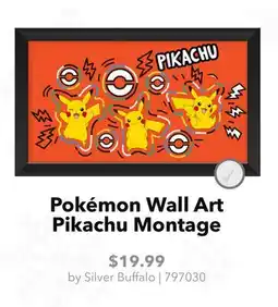 GameStop Silver Buffalo Pokémon Wall Art Pikachu Montage offer