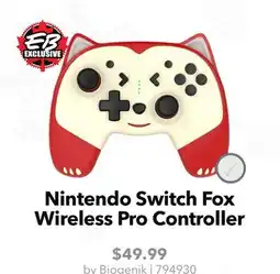 GameStop Biogenik Nintendo Switch Fox Wireless Pro Controller offer