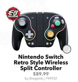 GameStop Nintendo Switch Retro Style Wireless Split Controller Biogenik offer