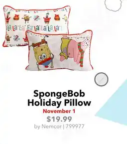 GameStop Nemcor SpongeBob Holiday Pillow offer