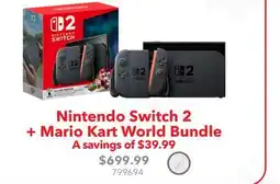 GameStop Nintendo Switch 2 + Mario Kart World Bundle offer