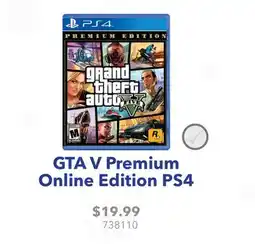 GameStop GTA V Premium Online Edition PS4 offer