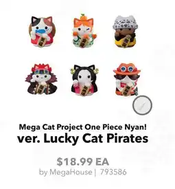 GameStop MegaHouse Mega Cat Project One Piece Nyan! ver. Lucky Cat Pirates offer