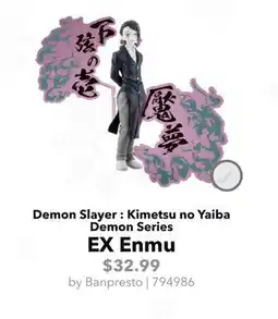 GameStop Demon Slayer : Kimetsu no Yaiba Demon Series EX Enmu offer