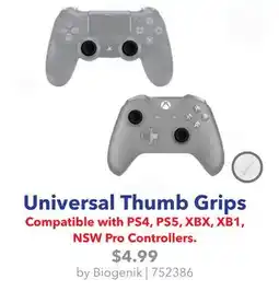 GameStop Biogenik Universal Thumb Grips Compatible with PS4, PS5, XBX, XB1, NSW Pro Controllers offer