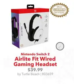 GameStop Turtle Beach Nintendo Switch 2 Airlite Fit Wired Gaming Headset offer