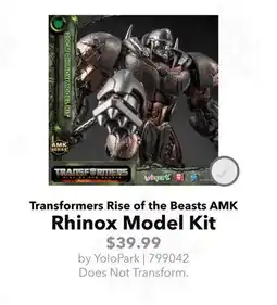 GameStop Transformers Rise of the Beasts AMK Rhinox Model Kit offer