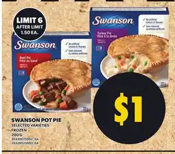 Loblaws SWANSON POT PIE, 200 G offer