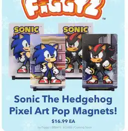 GameStop Sonic The Hedgehog Pixel Art Pop Magnets! offer