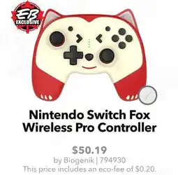 GameStop Nintendo Switch Fox Wireless Pro Controller offer