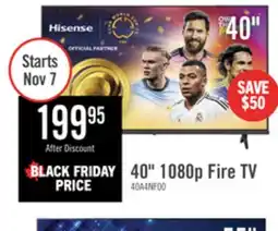 The Brick HISENSE 40 A4N LED HD Ready Smart VIDAA TV (40A4NV) offer