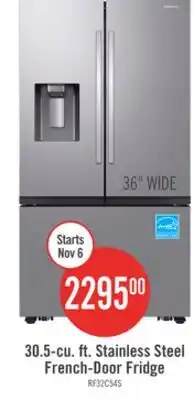 The Brick Samsung 36 31 Cu. Ft. Full Depth French-Door Refrigerator - Stainless Steel - RF32CG5400SRAA offer