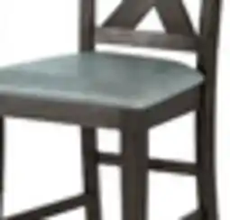 The Brick Tribeca Counter-Height Dining Chair with Vegan-Leather Fabric, Cross-Back - Grey/Brown offer