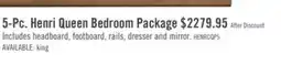 The Brick Henri 5pc Bedroom Set with Bed, Dresser & Mirror, Wood, Brown - Queen Size offer