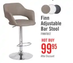The Brick Finn Barstool with Swivel & Adjustable Seat, Vegan Leather Fabric, Metal - Beige offer