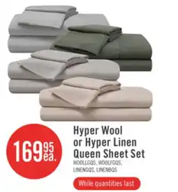 The Brick BEDGEAR Hyper-Wool Performance 4-Piece Queen Sheet Set - Light Grey offer