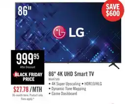 The Brick LG 86 UA75 LCD 4K UHD Smart webOS TV (86UA7500ZUA.ACCQ) - 2025 Model offer