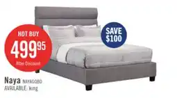 The Brick Naya Upholstered Bed in Grey Fabric, Tufted - Queen Size offer