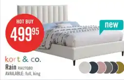 The Brick Kort & Co. Rain Upholstered Platform Bed in Taupe Fabric, Tufted - Queen Size offer