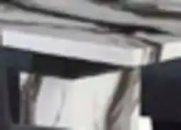 The Brick Vega Dining Table, Marble Look, Pedestal Base, 82W - Black & White offer