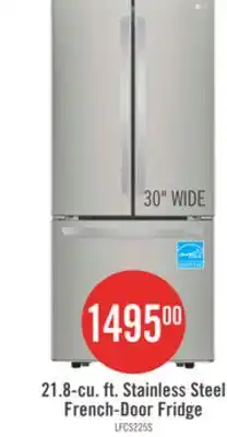 The Brick LG 30 21.8 Cu. Ft. French Door Standard-Depth Refrigerator - Stainless Steel - LFCS22520S offer