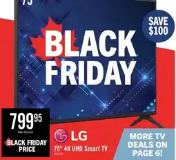The Brick LG 75 UA7000 4K UHD Smart webOS TV (75UA7000PUB.ACC) 2025 Model offer