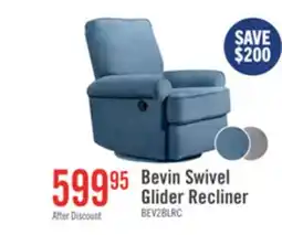 The Brick Bevin 34.4 Chenille Fabric Swivel Glider Reclining Chair - Blue offer