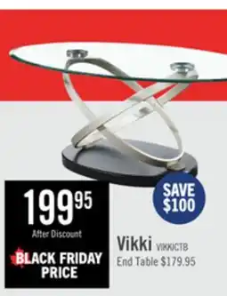 The Brick Vikki 48 Modern Oval Glass Top Coffee Table - Glass with Metal Base offer