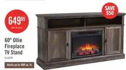 The Brick Ollie 60 Electric Fireplace TV Stand with Storage and Cable Management for TVs up to 65- Grey offer
