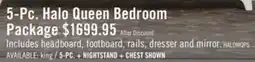 The Brick Halo 5pc Bedroom Set with Bed, Dresser & Mirror, LED, Glam, White - Queen Size offer