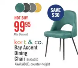 The Brick Kort & Co. Bay Dining Chair with Vegan Leather Fabric, Metal - Aqua offer