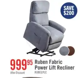 The Brick Ruben 32 Chenille Fabric Power Lift Reclining Chair - Grey offer