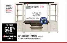 The Brick Madison 60 Rustic TV Stand with Storage and Cable Management for TVs up to 65- White offer