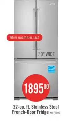 The Brick KitchenAid 30 22 Cu. Ft. French-Door Refrigerator - Stainless Steel - KRFF300ESS offer