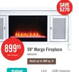 The Brick Margo 59 Glam Electric Fireplace TV Stand with Storage and Cable Management for TVs up to 65- Silver offer