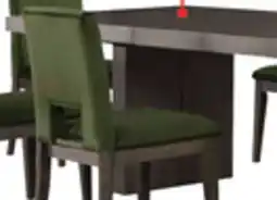 The Brick Zelda 7pc Dining Set with Table & 6 Chairs, 78-96W - Green & Espresso Brown offer