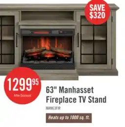 The Brick Manhasset 63 Electric Fireplace TV Stand with Storage for TVs up to 70 - Valley Pine offer