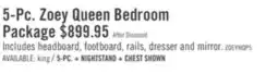 The Brick Zoey 5pc Bedroom Set with Bed, Dresser & Mirror, Two-tone White & Brown - Queen Size offer