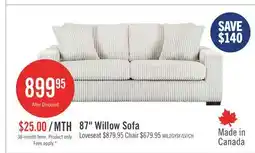 The Brick Willow 87 Light Grey Fabric Sofa with Track Arms and Reversible Seat and Back Cushions offer
