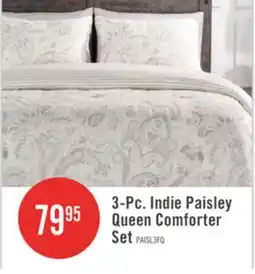 The Brick Indie Paisley 3-Piece Full/Queen Comforter Set - White offer