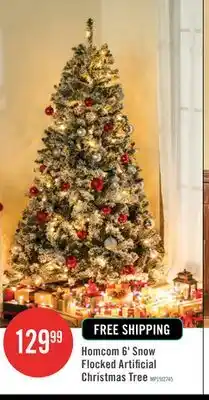 The Brick Homcom 6ft Snow Flocked Artificial Christmas Tree With 928 Branches And 250 Led Warm White Lights offer