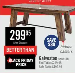 The Brick Galeveston 50 Rustic Coffee Table with Casters - Brown Woodgrain Wood offer