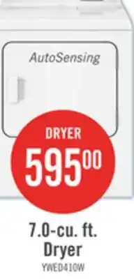 The Brick Whirlpool 29 7.0 Cu. Ft. Electric Dryer with AutoSensing - YWED4105SW offer