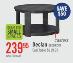 The Brick Declan 31.5 Modern Round Coffee Table with Shelf & Casters - Black offer