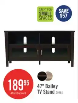 The Brick Bailey 47 TV Stand with Storage and Cable Management for TVs up to 55- Coffee Brown offer