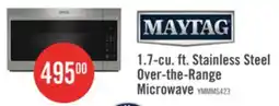 The Brick Maytag 1.7 Cu. Ft. Over-the-Range Microwave with 900 Watts Cooking - Stainless Steel - YMMMS4230PZ offer