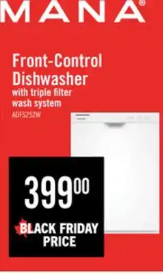The Brick Amana 24 59 dBA Front-Control Dishwasher with Triple Filter Wash System - White - ADFS2524RW offer