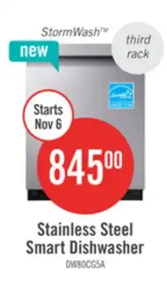 The Brick Samsung 24 46 dBA Smart Built-In Dishwasher with StormWash - Stainless Steel - DW80CG5450SRAA offer